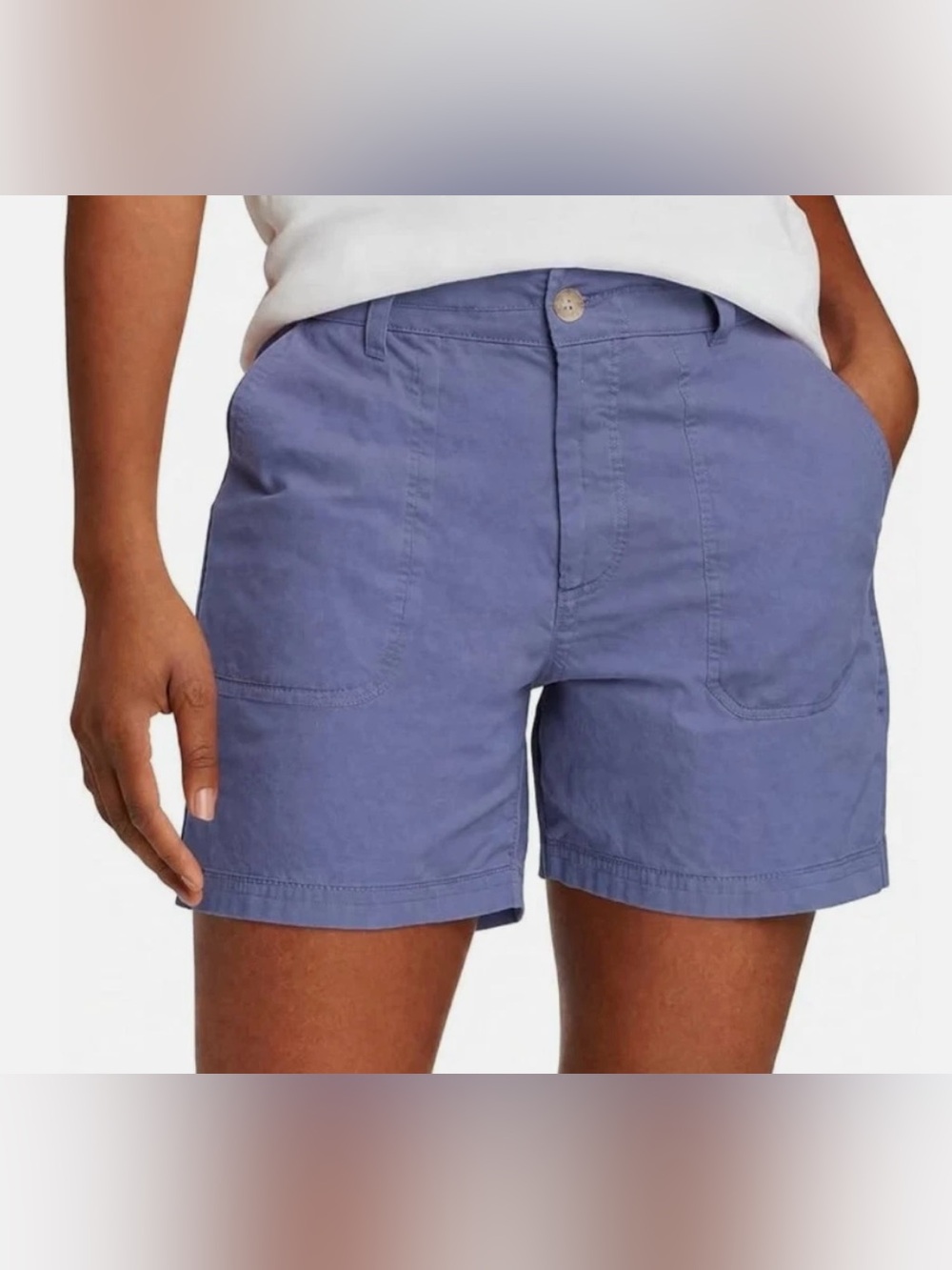 Eddie Bauer Women's Stretch Ripstop Shorts, size 10, blue